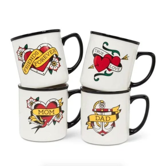 Exclusive "True Love" Tattoo Oversized Stoneware Mug - Oldschool Design - Picture 5 of 6
